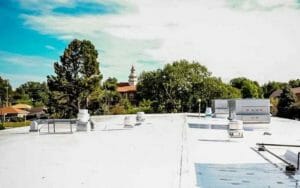 Commercial roofing, roof coating